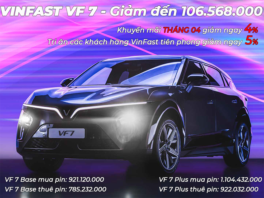 giá xe vinfast vf7 mới nhất tháng 04 2024